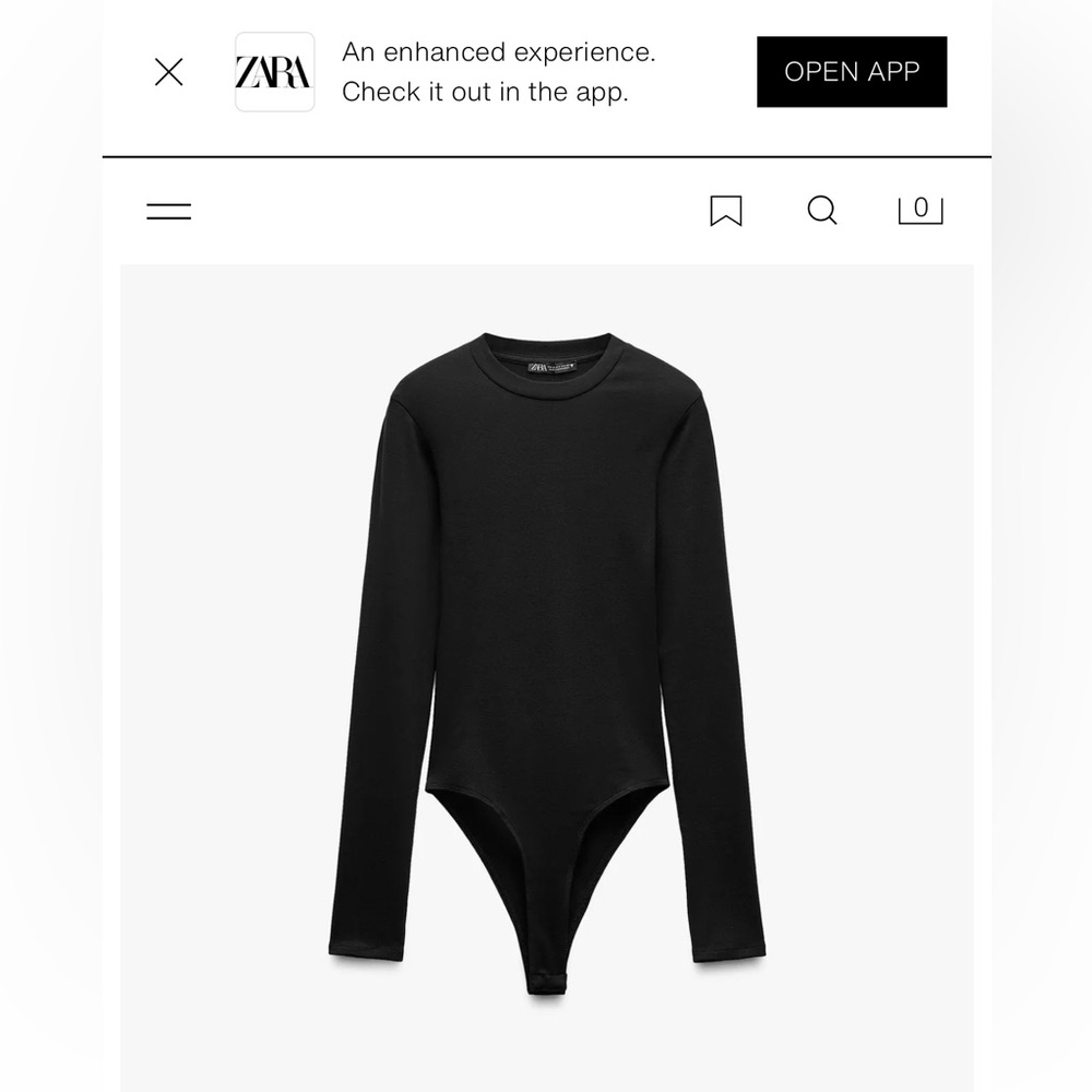 Zara Cotton and Modal bodysuit- worn twice- 35 retail